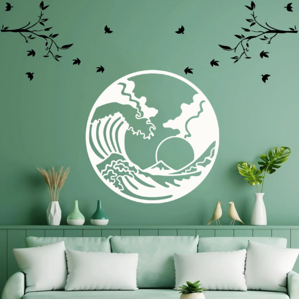 Artikel 92 Coastal Sunset wall Art, Sunlit Waves