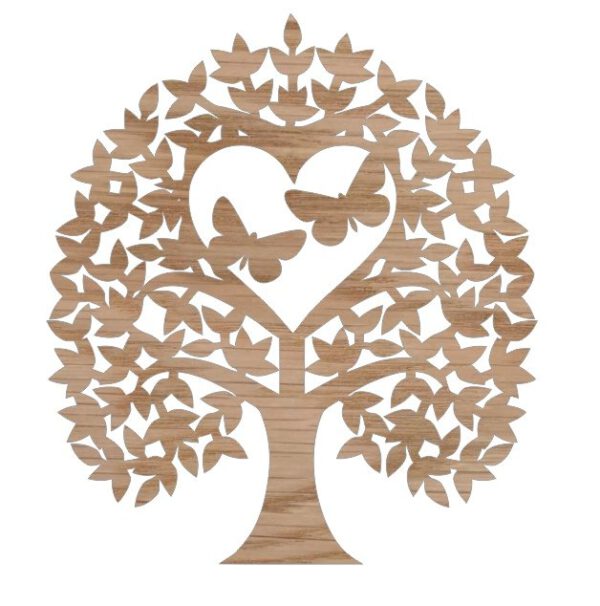 Artikel 98 Love Tree Wall Art, Wooden Family Tree, Nature-Inspired Heart Tree Wall Hanging