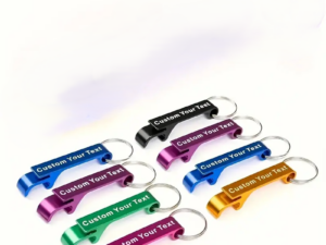 Artikel 1 Three Personalized Bottle Opener Keychain with Logo or Name