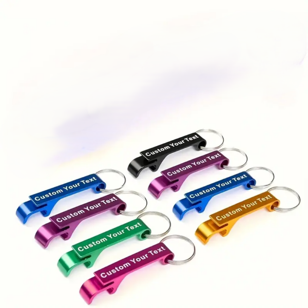 Artikel 1 Three Personalized Bottle Opener Keychain with Logo or Name