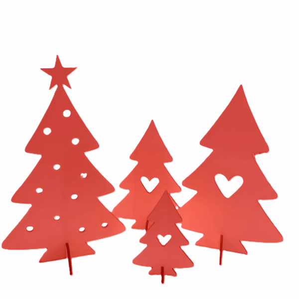 Artikel 212 Wooden Christmas Tree Decoration β 4 Piece Set