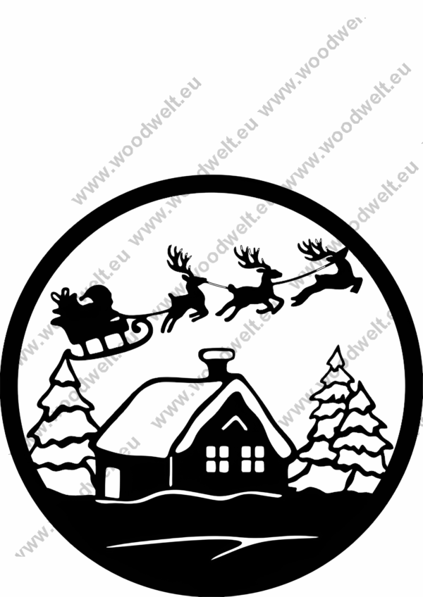 Artikel 234 Santa’s Sleigh Wall Art, Christmas Gift Ornament