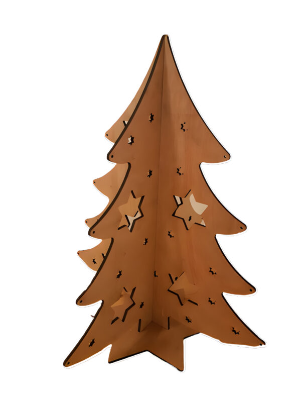 Artikel 197 Tree with Star Cutouts. Wooden Christmas Tree