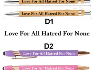 Artikel 5C Personalised 100 Ballpoints Love For All Hatred For None" Dual Function Stylus Pen