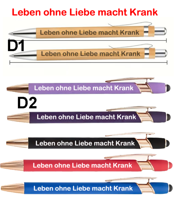 Artikel 16 3pencils Motivational Ballpoint Pen – “Leben ohne Liebe macht Krank