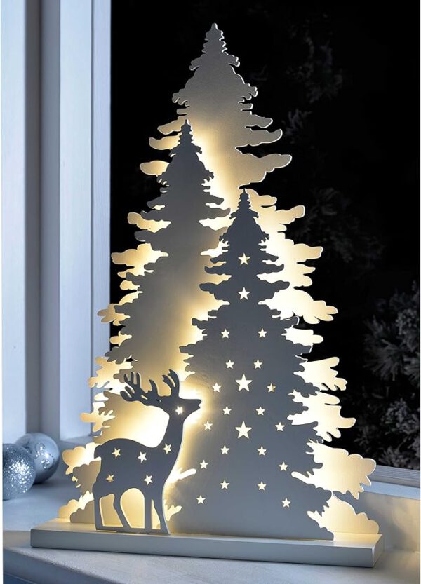 Artikel 192 Illuminated Plywood Christmas Tree with Reindeer