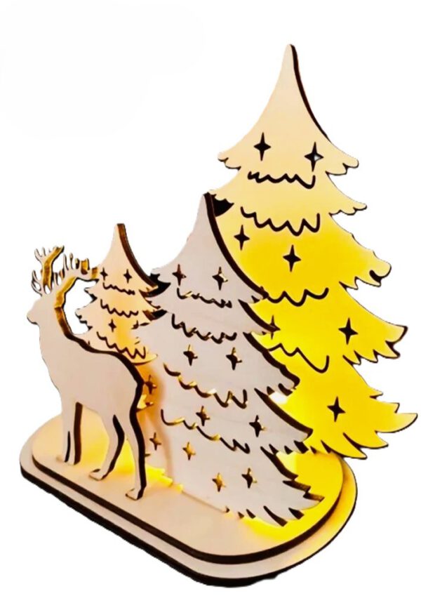Artikel 418 Wooden Pollywood LED Forest & Deer Decorative Light, LED Deer Lamp for Home & Festive Decoration Product Description
