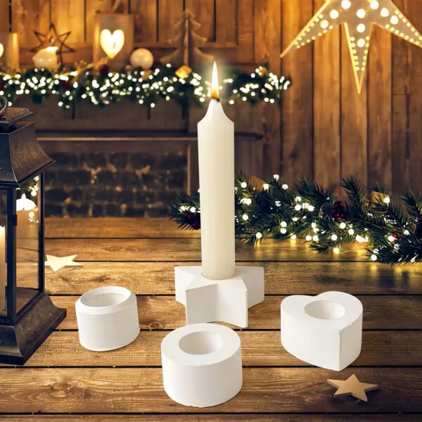 Artikel 39  4 Handmade Gießpulver Candle Holders – Minimal & Elegant Home Décor