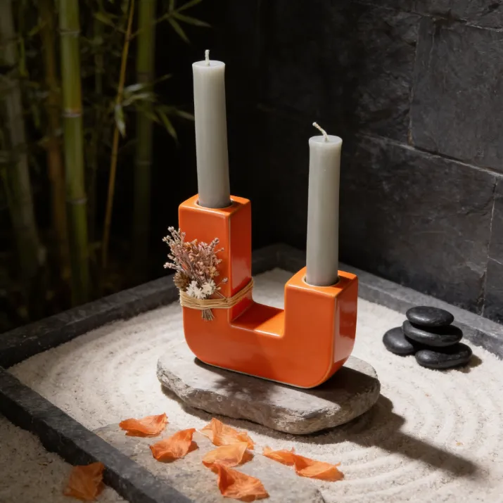 Artikel 29 U-Shaped Candle Stick, Geometric Candle Holder