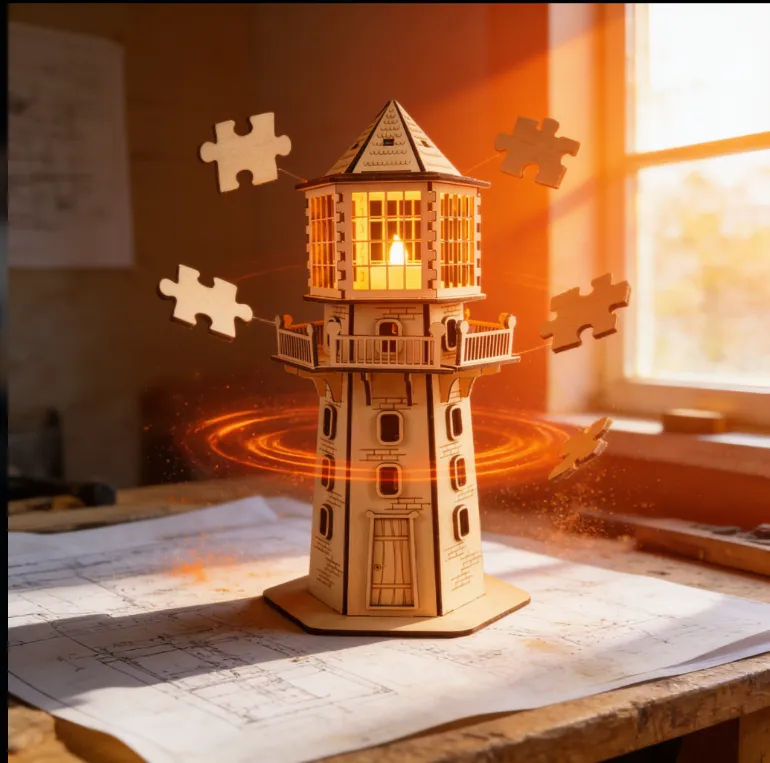 Artikel 52 3 Pieces lighthouse High-quality plywood material