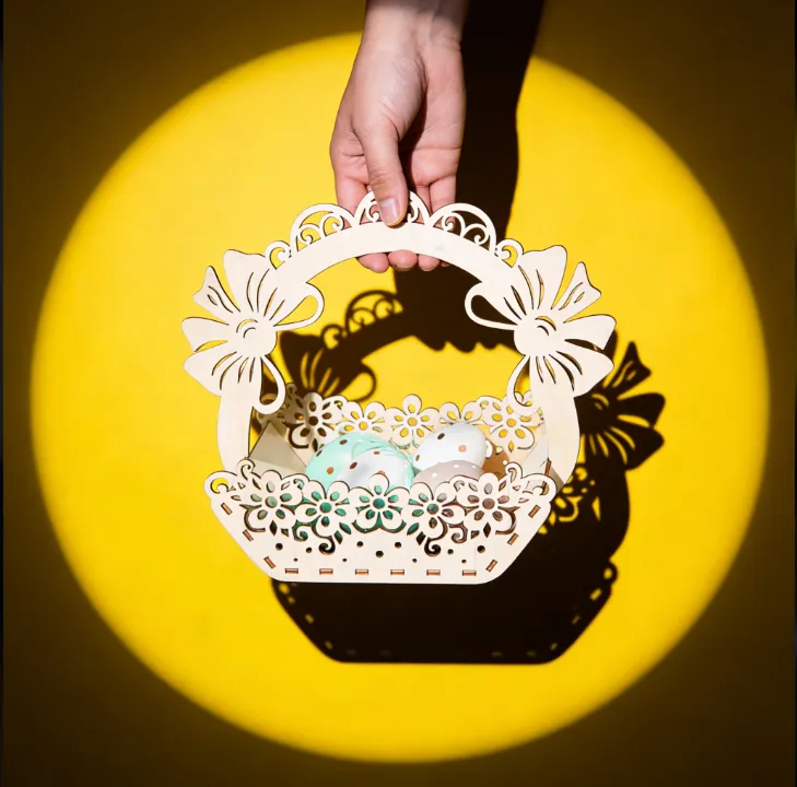 Artikel 53 Elegant Laser-Cut Plywood Decorative Basket