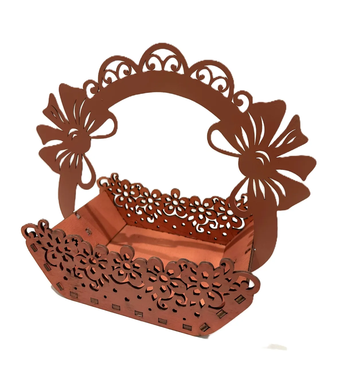 Artikel 53 Elegant Laser-Cut Plywood Decorative Basket