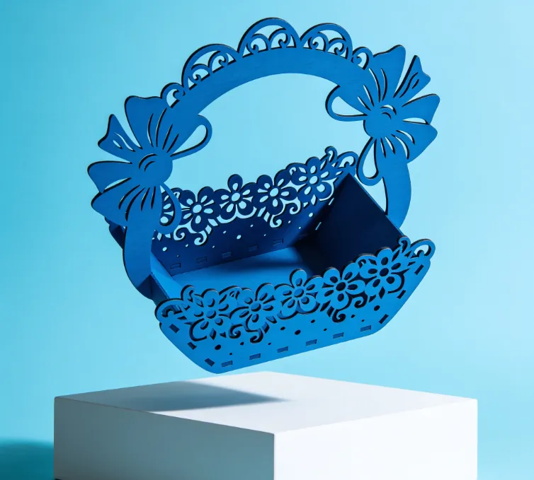 Artikel 53 Elegant Laser-Cut Plywood Decorative Basket