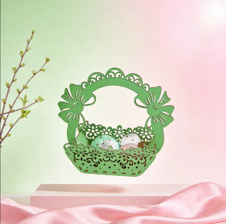 Artikel 53 Elegant Laser-Cut Plywood Decorative Basket