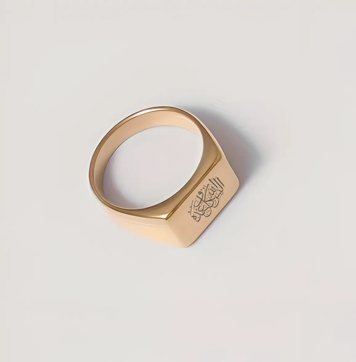 Artikel 1647 3 Pieces Elegant Steel Ring with Arabic Inscription "اليس الله بكاف عبده"Alesallah Hu Bekafin Abdaho