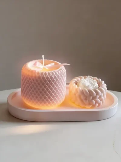 Artikel 44 3 set complete set Decorative Piece – Candle Minimal & Elegant Design with Handmade Casting Powder