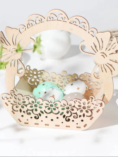 Artikel 53 3 Pieces Elegant Laser-Cut Plywood Decorative Basket