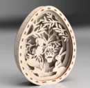 Artikel 57 Laser-Cut Plywood Decorative Art Piece with Internal Lighting