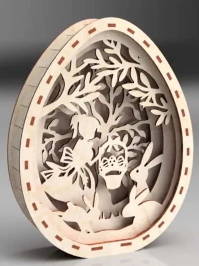 Artikel 57 3 Pieces Laser-Cut Plywood Decorative Art Piece with Internal Lighting