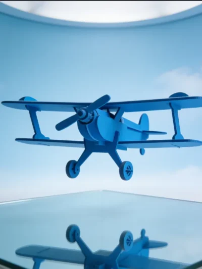 Artikel 63B Biplane, vintage aircraft children toy , children puzzle , Gift