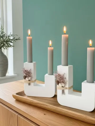 Artikel 29 3 Pieces U-Shaped Candle Stick, Geometric Candle Holder