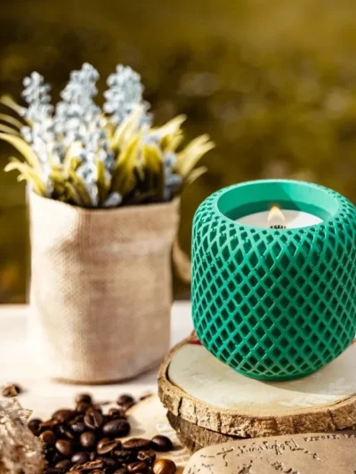 Artikel 67 3 Pieces Striped Storage Box Jar Plant Pot, Trockenblumen Halter gegossen, Geispulwer , Weiß, Deko, Kerzen